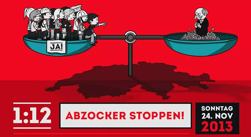 Swiss 12 to 1 pay cap poster